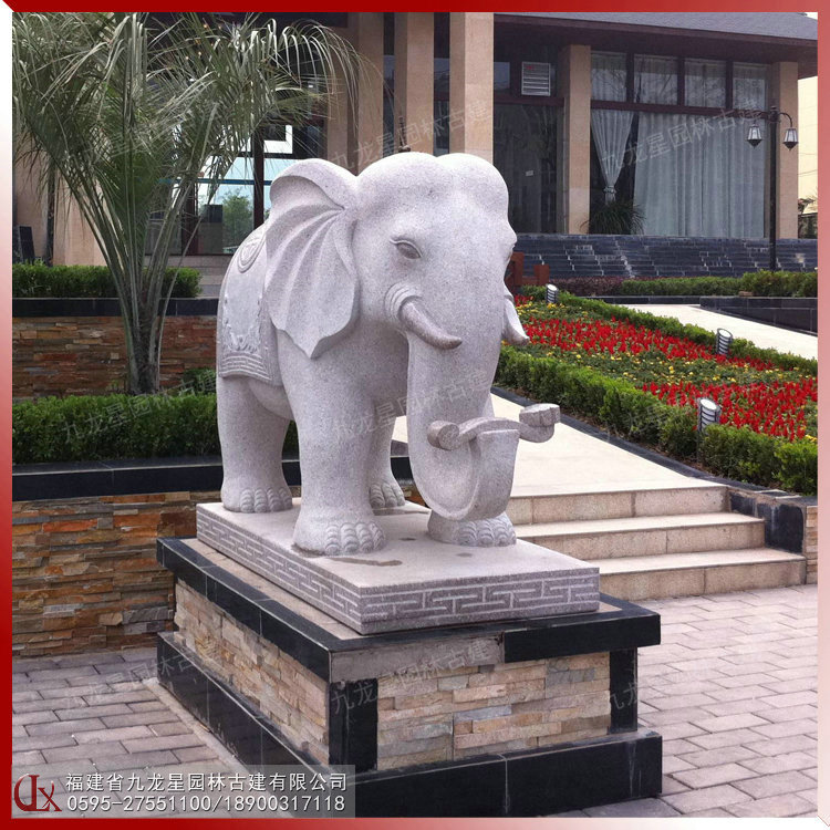 門(mén)口石雕大象擺放圖